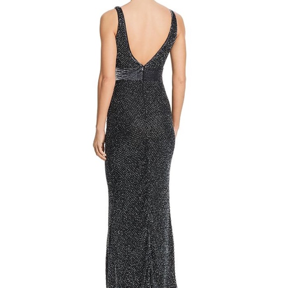 Mac Duggal Dresses Mac Duggal Beaded Mesh Column Gown In Gunmetal 4 Poshmark